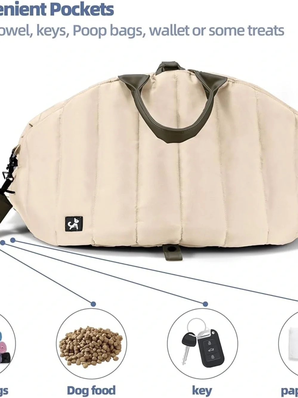 Pet Carrier Front-Load Dog Sling - Cream